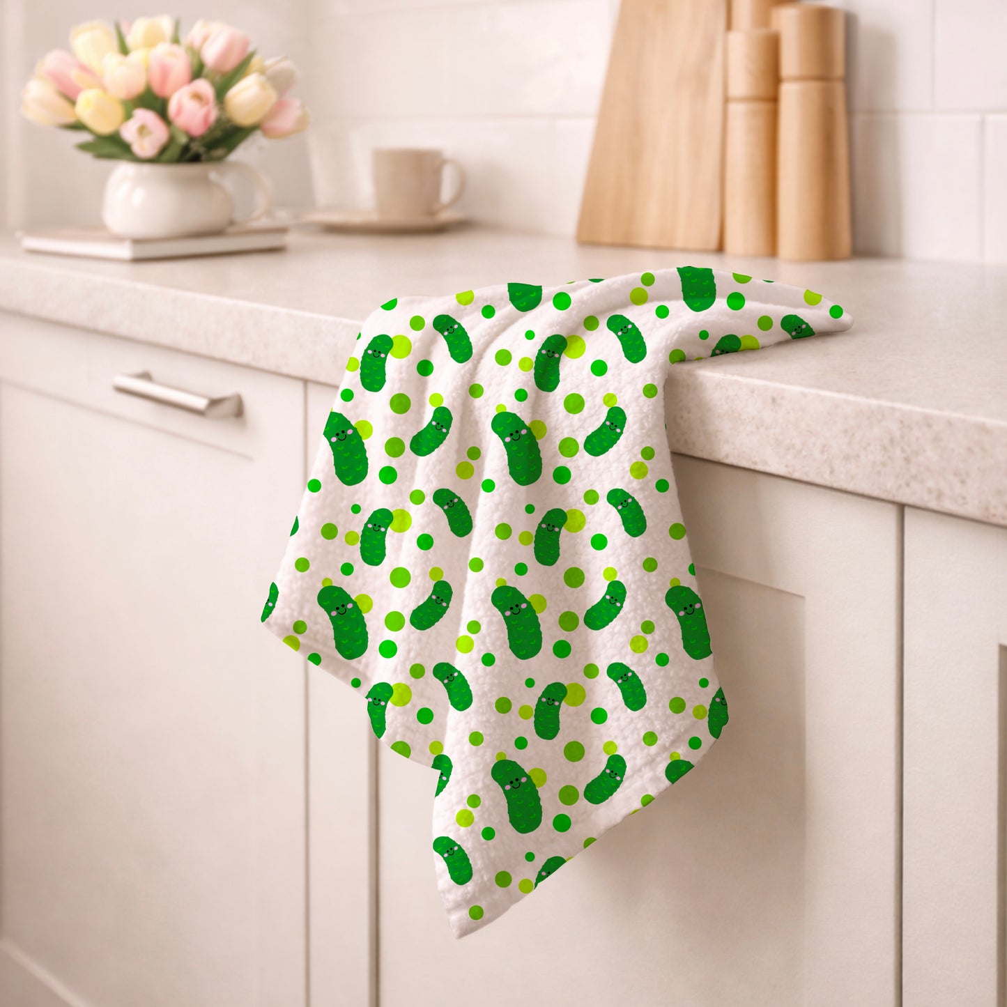 Green Pickles and Polka Dots Seamless Pattern Commercial Use