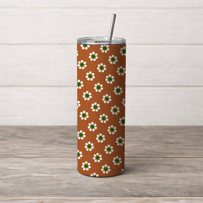 Brown Barro Flowers Mexican Pottery Inspired Seamless Pattern Commercial Use