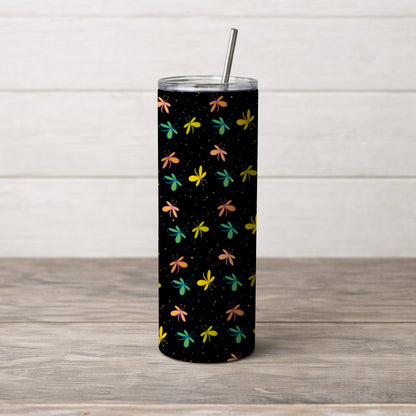 Bright Butterflies Scattered Black Seamless Pattern Commercial Use