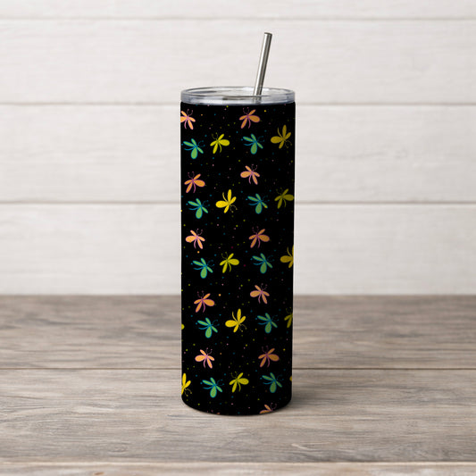 Bright Butterflies Scattered Black Seamless Pattern Commercial Use