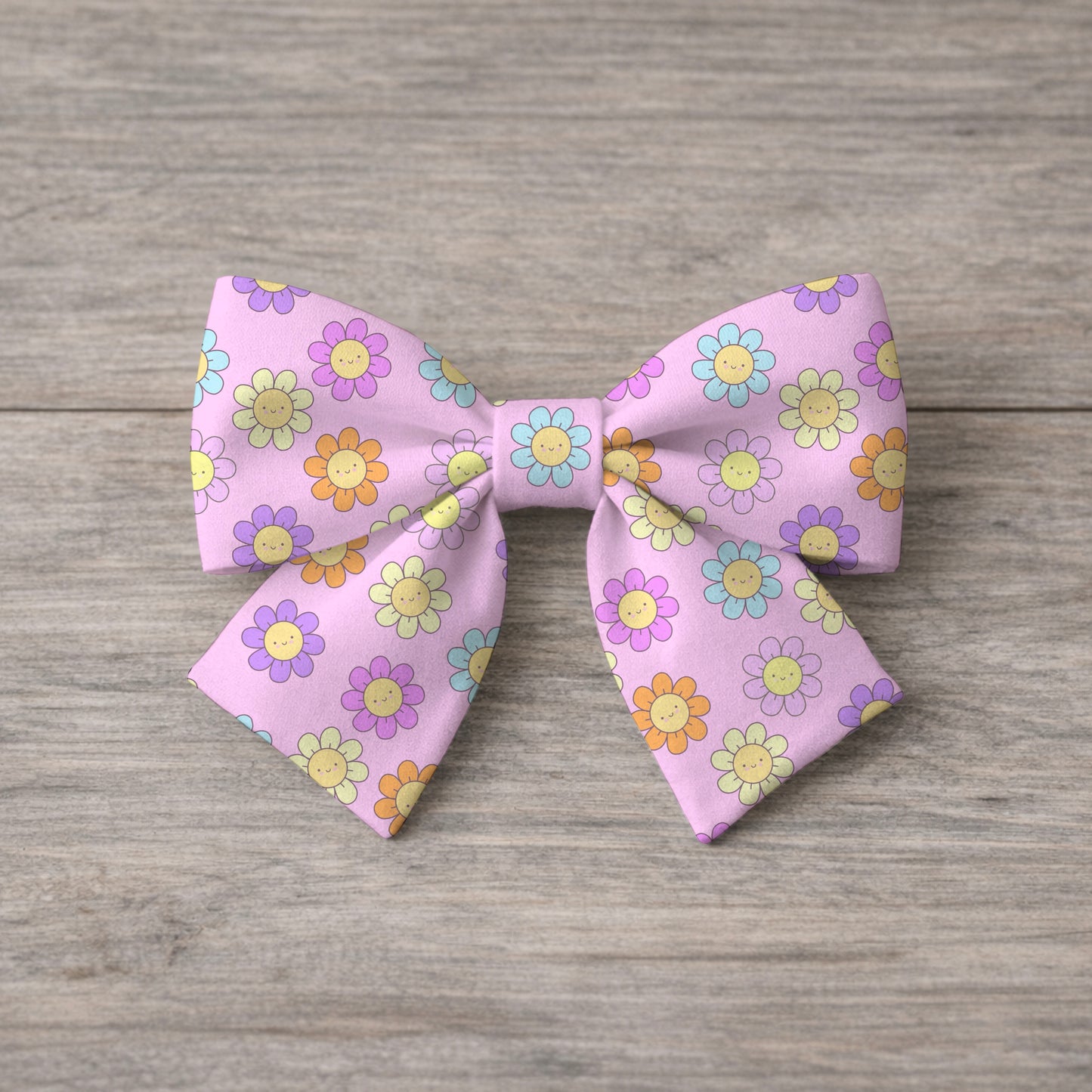 Pastel Happy Flowers Pink Kawaii Seamless Pattern Commercial Use
