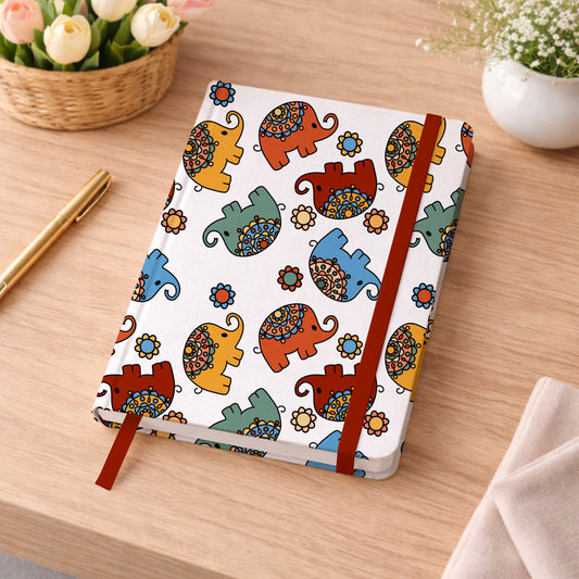 Jewel Toned Thai Inspired Elephants White Seamless Pattern Commercial Use