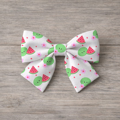Summer Watermelon Kawaii Fruit White Seamless Pattern Commercial Use