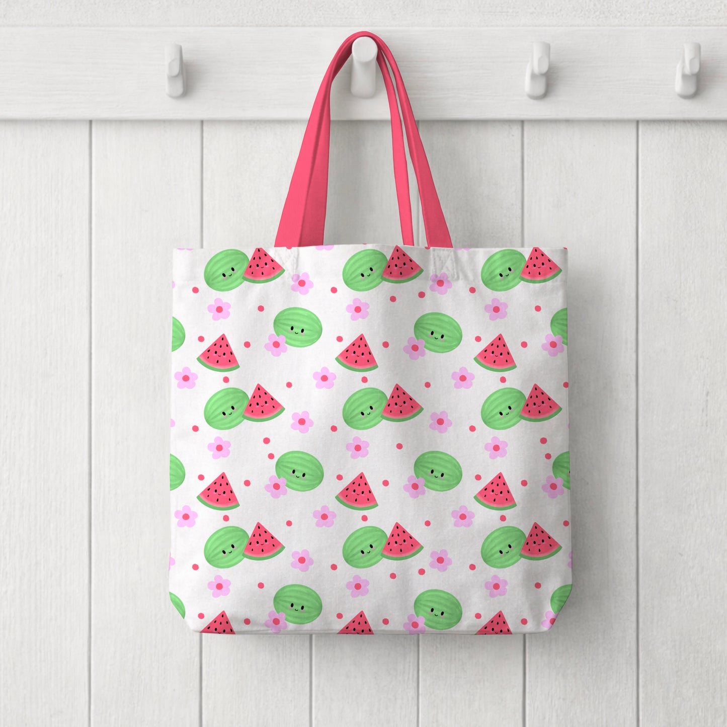 Summer Watermelon Kawaii Fruit White Seamless Pattern Commercial Use