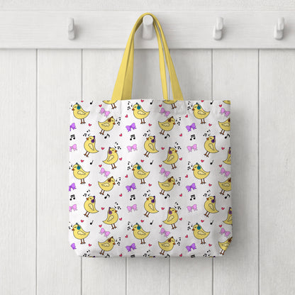 Music Loving Chicks with Headphones White Seamless Pattern Commercial Use
