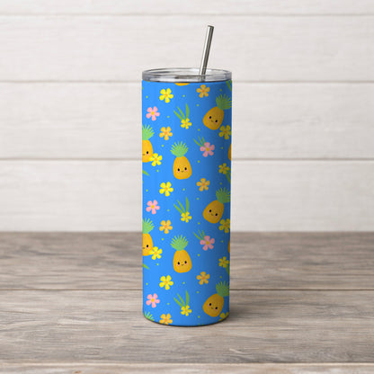 Pineapples and Flowers Tropical Cute Fruit Seamless Pattern Commercial Use