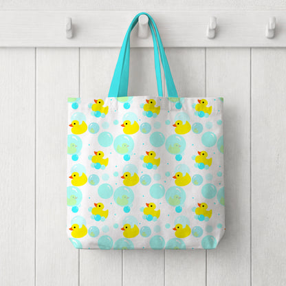 Rubber Duckies and Bubbles Bath Time Seamless Pattern Commercial Use