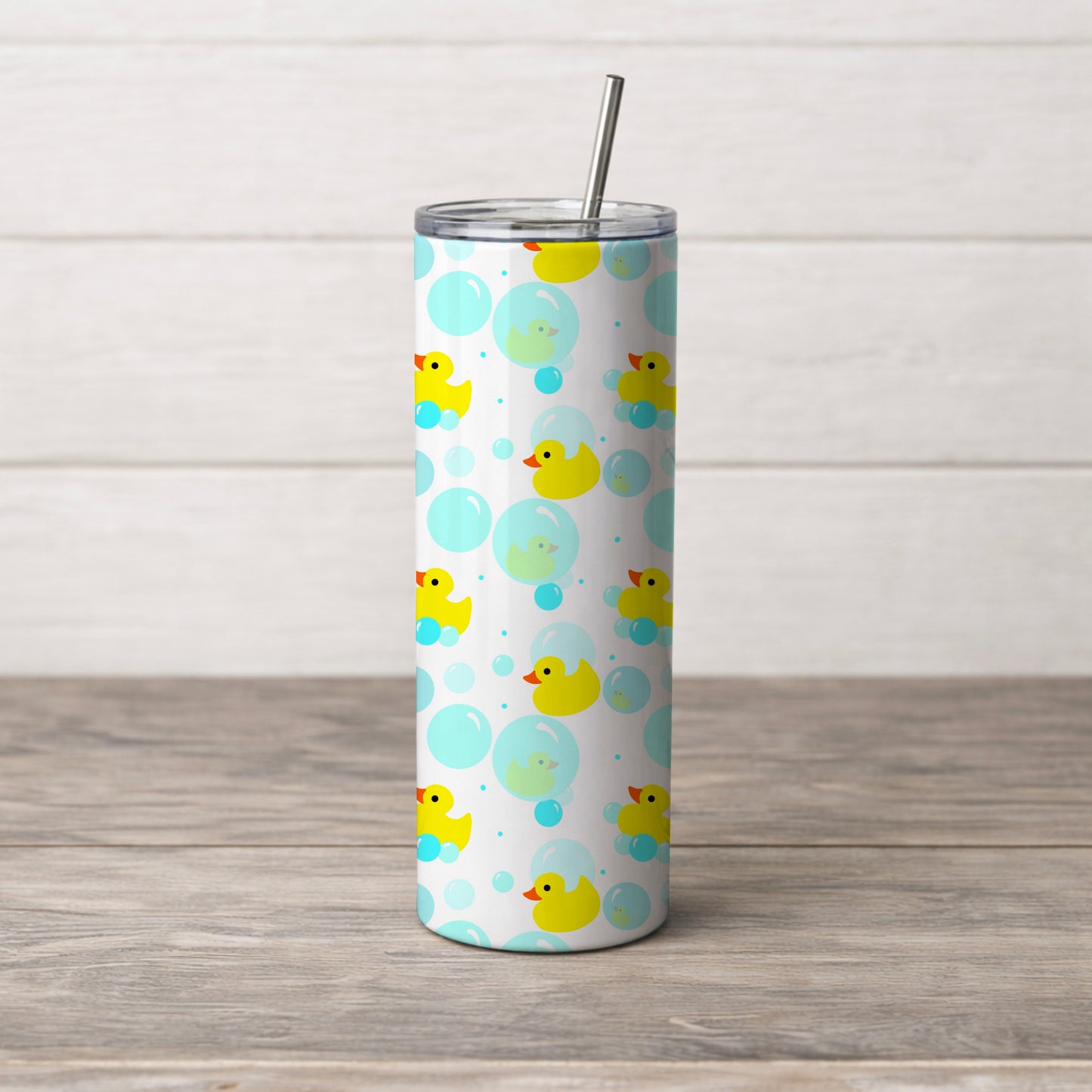 Rubber Duckies and Bubbles Bath Time Seamless Pattern Commercial Use
