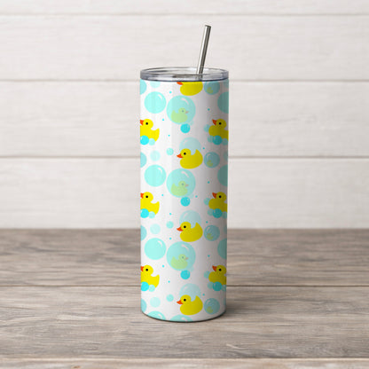 Rubber Duckies and Bubbles Bath Time Seamless Pattern Commercial Use