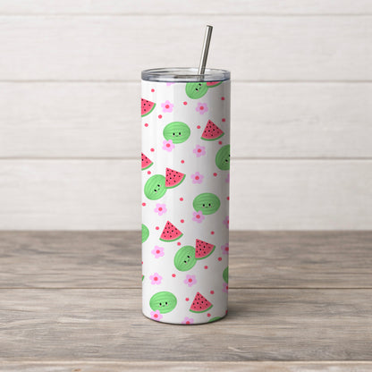 Summer Watermelon Kawaii Fruit White Seamless Pattern Commercial Use