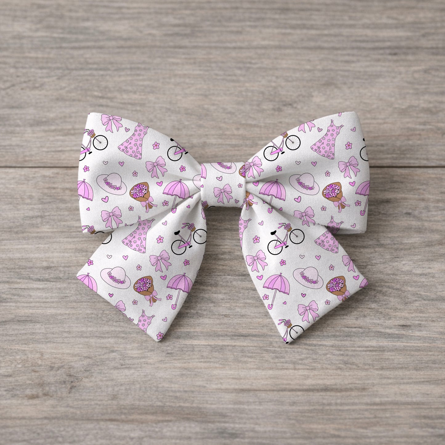 Care-Free Girly Pink Spring Inspiration White Seamless Pattern Commercial License